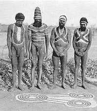Men painted for ceremony